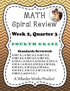 Preview of Fourth Grade Math Spiral Review, Quarter 3, Week 2