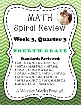 Preview of Fourth Grade Math Spiral Review, Quarter 3, Week 3