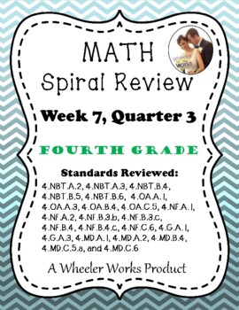 Preview of Fourth Grade Math Spiral Review, Quarter 3, Week 7