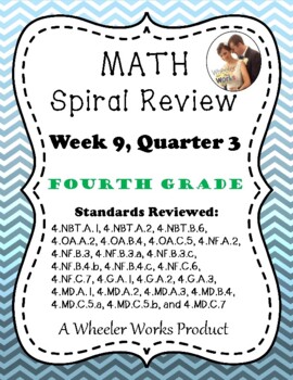 Preview of Fourth Grade Math Spiral Review, Quarter 3, Week 9