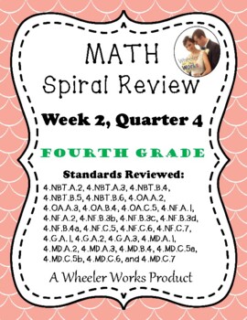 Preview of Fourth Grade Math Spiral Review, Quarter 4, Week 2