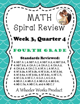 Preview of Fourth Grade Math Spiral Review, Quarter 4, Week 3