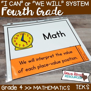 Preview of Fourth Grade Math TEKS I Can Statements