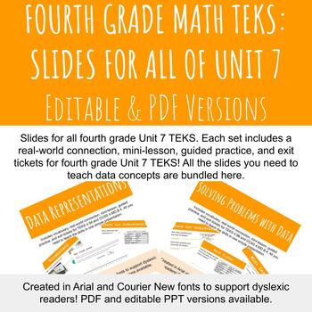 Preview of Fourth Grade Math TEKS: Slides for All of Unit 7