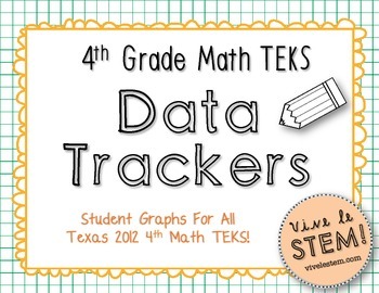 Preview of Fourth Grade Math TEKS Student Data Trackers