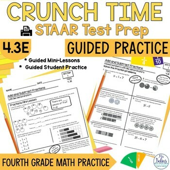 Preview of Fourth Grade Math STAAR Test Prep Tier I: Guided Practice 4.3E