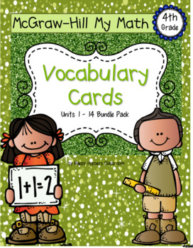 Preview of Fourth-Grade Math Vocabulary {My Math Series - ALL Units}{CCSS aligned}