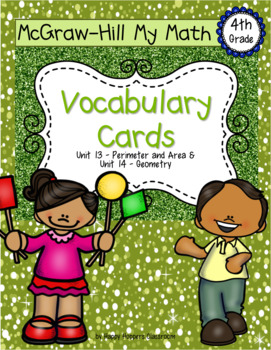 Preview of Fourth-Grade Math Vocabulary {My Math Series - Units 13 & 14}{CCSS aligned}