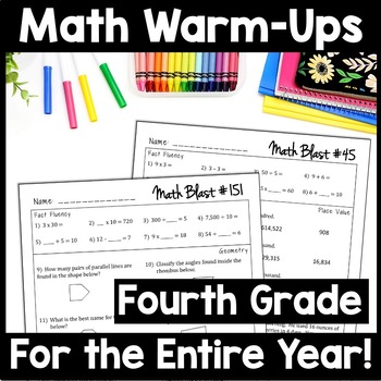 Preview of Daily Math Warm Ups 4th Grade, Math Intervention Practice, Do Now Review Packets