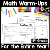 Fourth Grade Math Warm Ups, Bell Ringers, Morning Work for