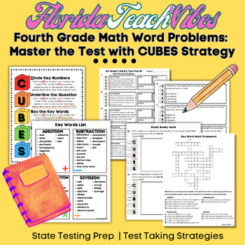 Preview of Fourth Grade Math Word Problems: Master the F.A.S.T. Test with CUBES Strategy