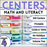Fourth Grade Math and Literacy Centers | NO HOLIDAYS | Han