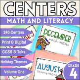 Fourth Grade Math and Literacy Centers w/ Holidays Hands-o
