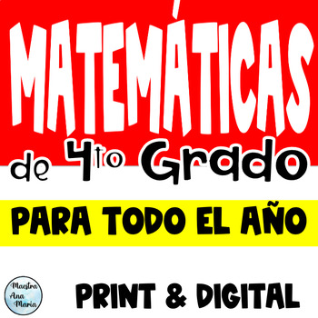 Preview of Fourth Grade Math in Spanish - Matemáticas de Cuarto Grado