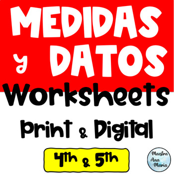 Preview of Measurement and Data in Spanish - Medidas y datos - Area - Perimetro - Geometria