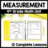 4th Grade Measurement Practice Unit: Review Lessons & Meas