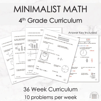 Preview of Fourth Grade Minimalist Math Curriculum
