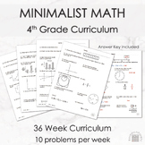 Fourth Grade Minimalist Math Curriculum