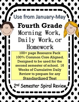 Preview of 4th Grade Morning Work FREE Spiral Review