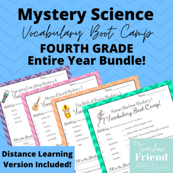 Preview of Fourth Grade Mystery Science Vocabulary Boot Camps - ENTIRE YEAR BUNDLE!