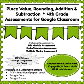 Preview of Digital & Printable Engage NY Grade 4 Module 1 - Assessments