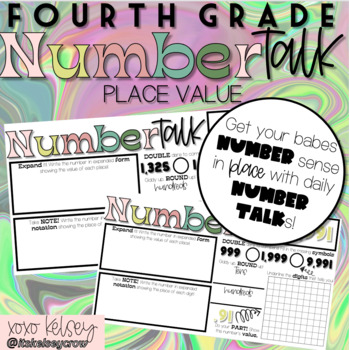 Preview of Fourth Grade Number Talk // Place Value {Set #1}