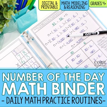 Preview of 4th Grade Number of the Day Math Morning Work Binder | Digital & Print