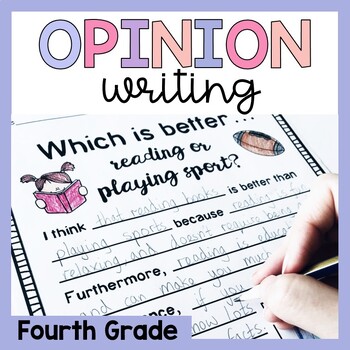 Preview of Fourth Grade Opinion Writing Prompts and Worksheets