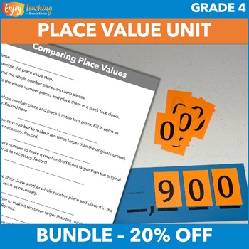 Preview of Fourth Grade Place Value Unit - Activities, Worksheets, Review & Assessments