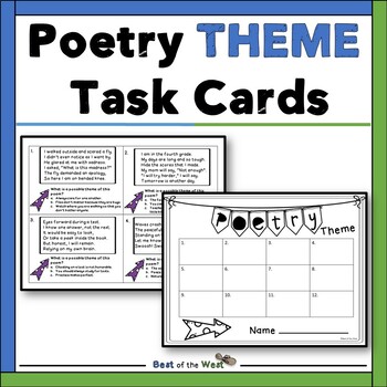 Preview of Fourth Grade Poetry - Task Cards - Theme - Simple Poems - Poem