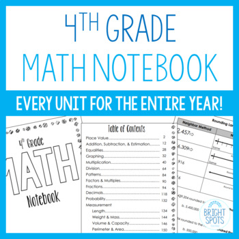 Preview of Fourth Grade Printable Math Notebook