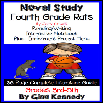 Preview of Fourth Grade Rats Novel Study & Project Menu; Plus Digital Option