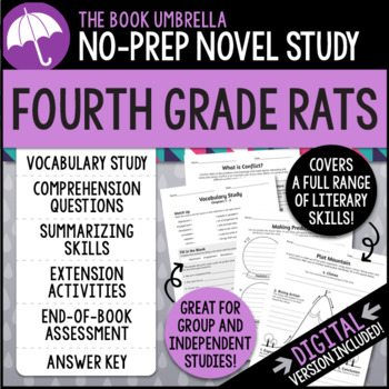 Preview of Fourth Grade Rats Novel Study { Print & Digital }