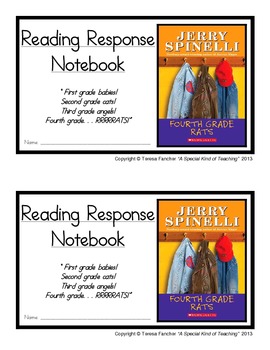 Preview of Fourth Grade Rats, by Jerry Spinelli: Reading Response Notebook