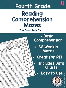 fourth grade reading comprehension mazes complete set by