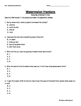 4th grade reading worksheets with answer key