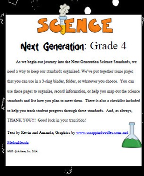 Preview of Fourth Grade Science Next Generation Planner