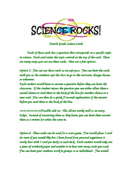 Preview of Fourth Grade Science Task Cards