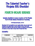 Fourth Grade Science VA SOL Checklist