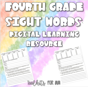 Preview of Fourth Grade Sight Word: Digital Learning Resource