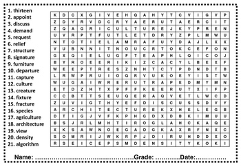 fourth grade sight words word search by swati sharma tpt