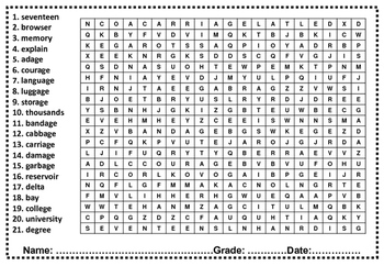 fourth grade sight words word search by swati sharma tpt