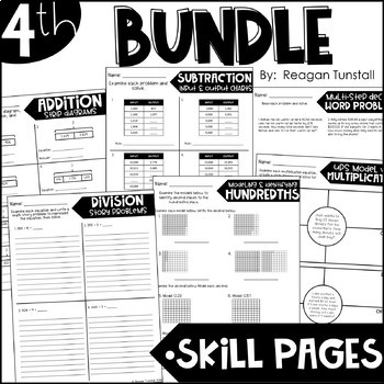 Preview of Fourth Grade Skill Pages Bundle