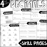 Fourth Grade Skill Pages Decimals