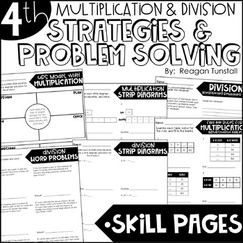 Preview of Fourth Grade Skill Pages Multiplication & Division Strategies & Problem Solving