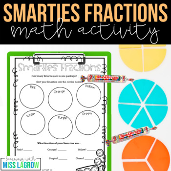 Preview of Fourth Grade Smarties Fractions Activity - Equivalent, Simplest Form, Comparing