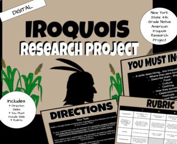 Preview of Fourth Grade Social Studies Native American Iroquois Tribe Research Project