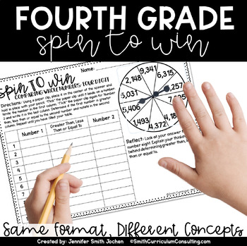 Preview of 4th Grade Spin to Win - Full Year Centers for Math Workshop Math Game