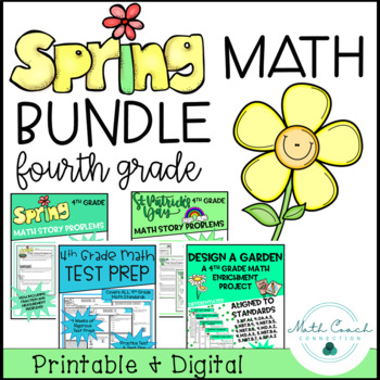 Preview of Fourth Grade Spring Math BUNDLE | 4th Grade Math Spring Word Problems & Review