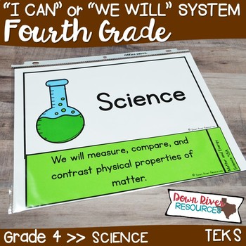 Fourth Grade Streamlined Science TEKS I Can Statements by Down River ...